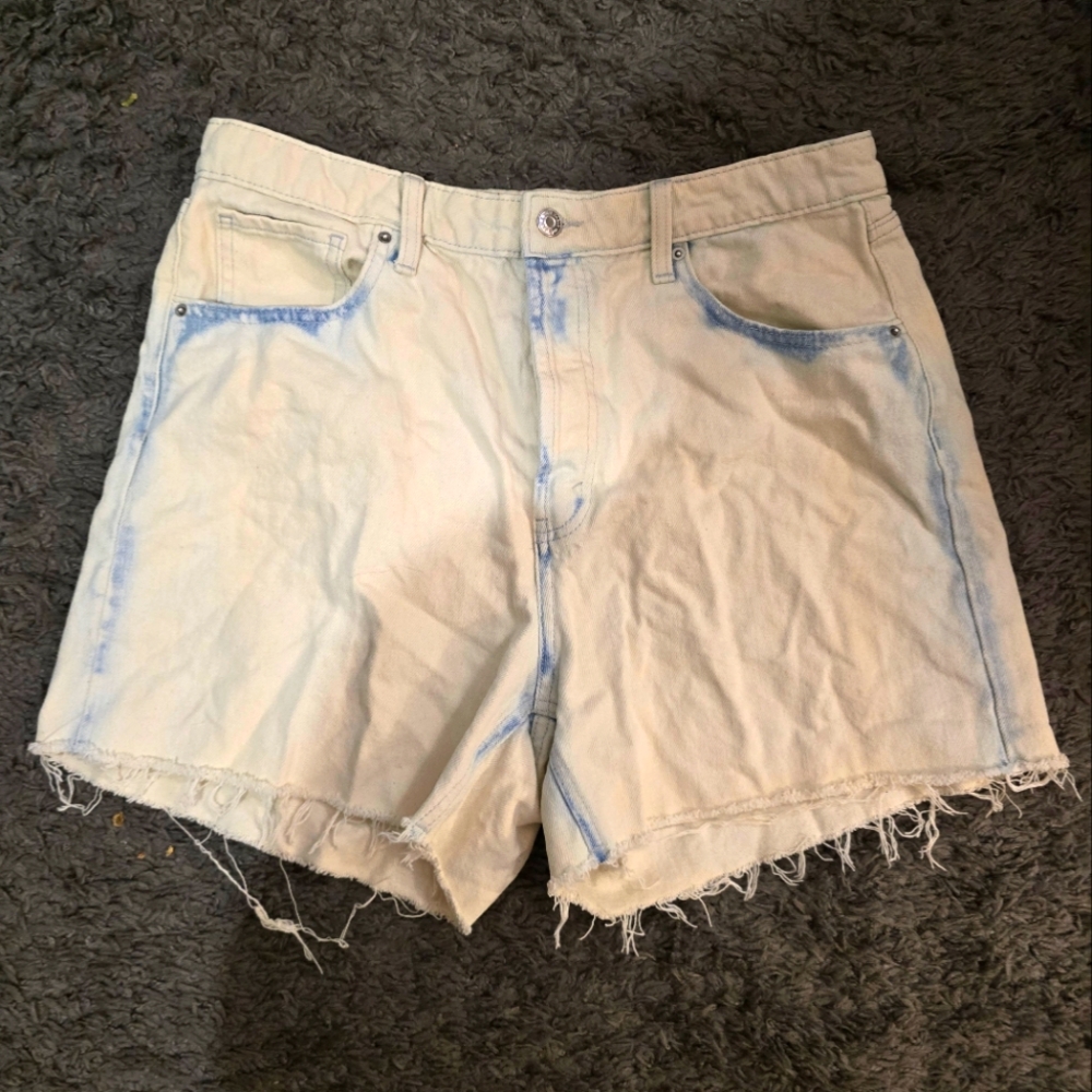 Stylish White and Blue Womens Denim Shorts